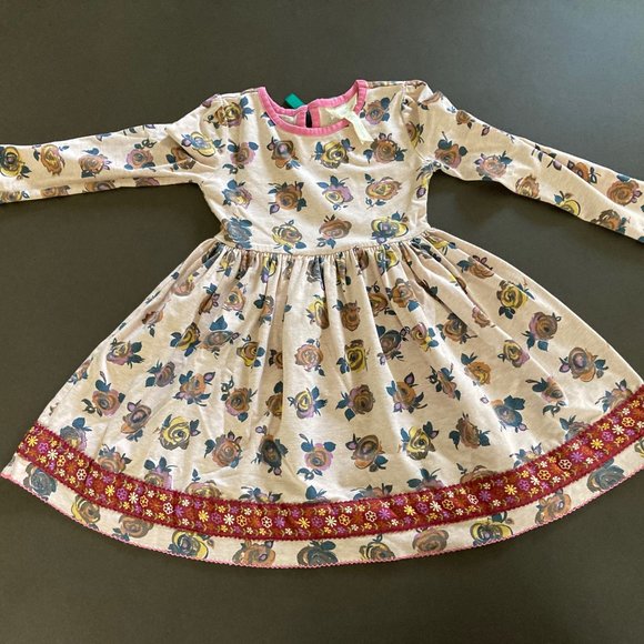 Matilda Jane Size 4 Dress Enchanted Evening Cream Rose Floral, Long Sleeves - Picture 2 of 6